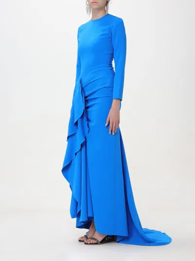 Shop Solace London Dress Woman Blue Woman