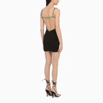Shop Attico The  Iridescent Green Rue Mini Dress Women