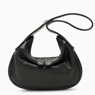 Shop Valentino Garavani Small Go-hobo Bag In Black Leather Women