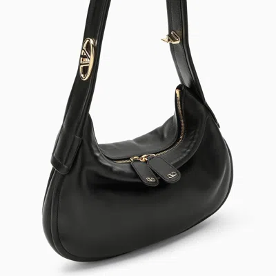 Shop Valentino Garavani Small Go-hobo Bag In Black Leather Women