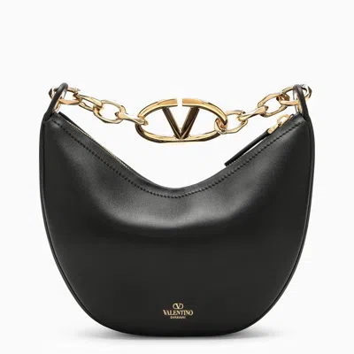 Shop Valentino Garavani Vlogo Moon Black Mini Hobo Bag Women