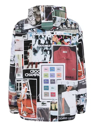Shop Lacoste Heritage-print Hooded Jacket