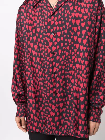 Shop Ami Alexandre Mattiussi Heart Pattern Button-up Shirt