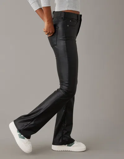 AMERICAN EAGLE OUTFITTERS AE STRETCH VEGAN LEATHER SUPER HIGH-WAISTED KICK BOOT PANT 