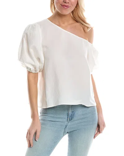 Shop Crosby By Mollie Burch Palmer Linen-blend Top In White