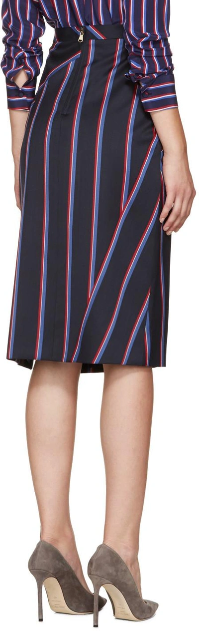 Shop Altuzarra Navy Striped Monroe Skirt