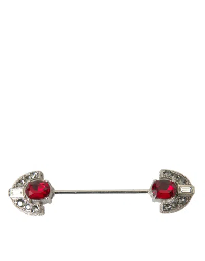 Shop Dolce & Gabbana 925 Sterling Silver Crystals Pin Collar Brooch