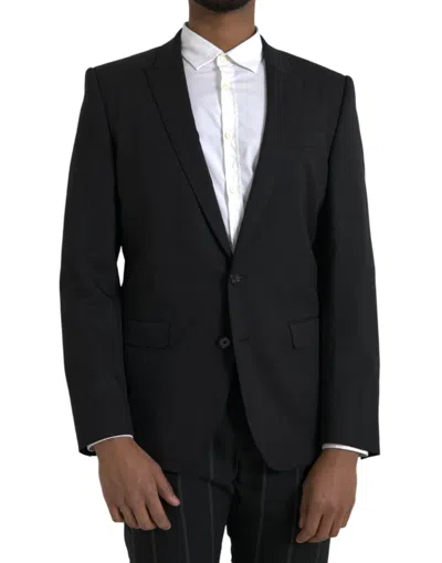 Shop Dolce & Gabbana Black Martini Slim Fit Jacket Coat Blazer