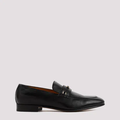 Shop Gucci Black Nappa Leather Loafers