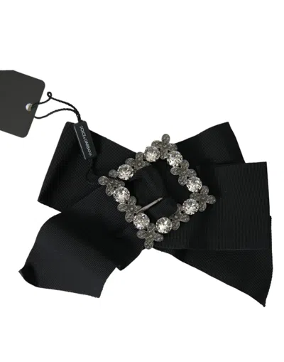 Shop Dolce & Gabbana Black Swarovski Crystal Embellished Hair Clip