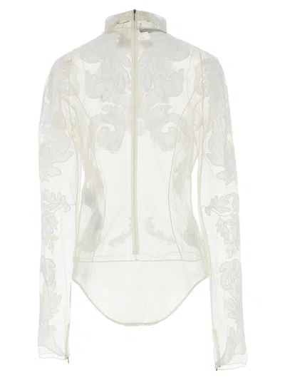 Shop Stella Mccartney Embroidery Bodysuit In White