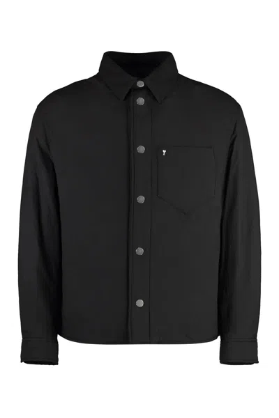 Shop Ami Alexandre Mattiussi Ami Paris Padded Shirt In Black