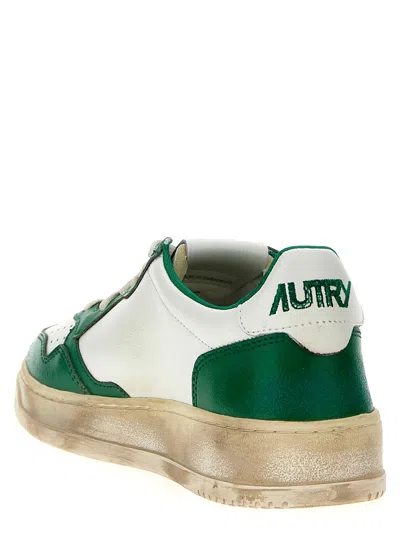 Shop Autry International Srl  In White And Green Leather With Worn Effect