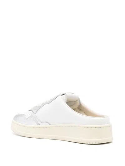 Shop Autry Mule Low Leather Sneakers In Silver