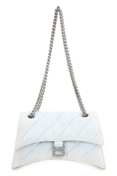 Shop Balenciaga Crush Shoulder Bag In Blue