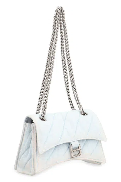 Shop Balenciaga Crush Shoulder Bag In Blue