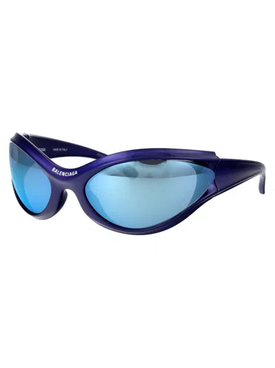 Shop Balenciaga Sunglasses In 004 Blue Blue Blue