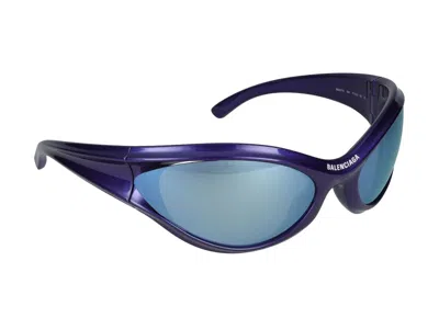 Shop Balenciaga Sunglasses In 004 Blue Blue Blue