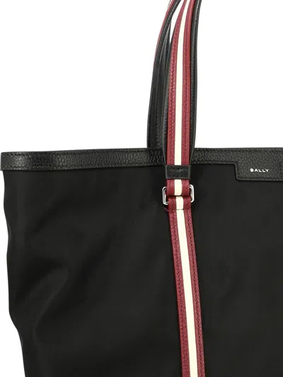 Shop Bally "code" Tote Bag In Black