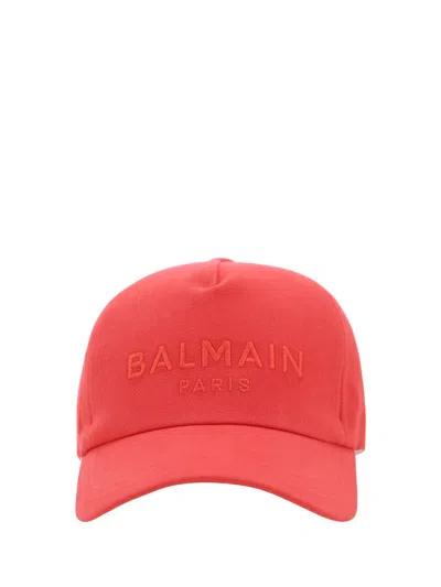 Shop Balmain Hats In Coquelicot
