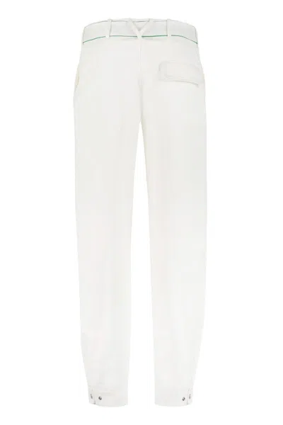 Shop Bottega Veneta Cotton Trousers In White