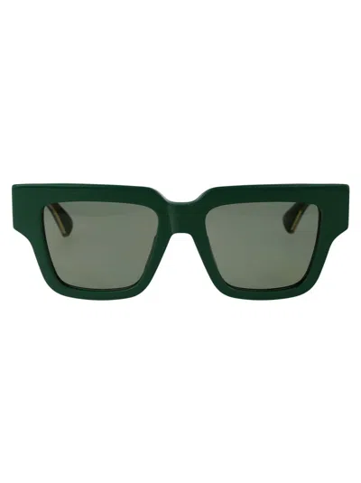 Shop Bottega Veneta Sunglasses In 003 Green Crystal Green