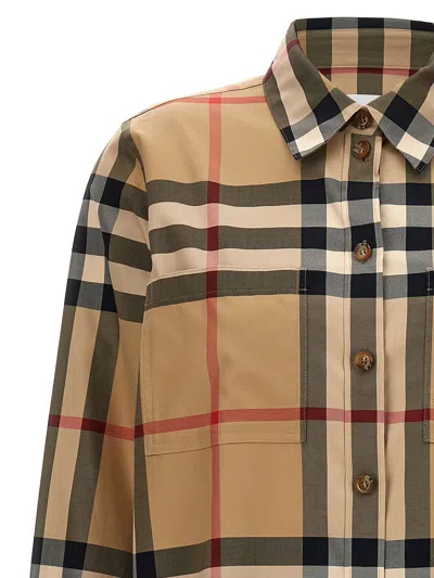 Shop Burberry 'paola' Shirt In Beige