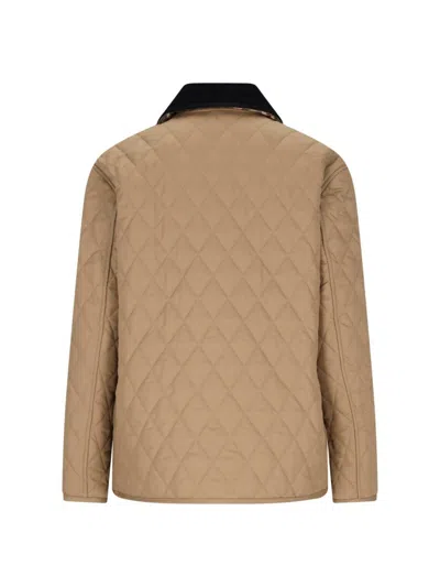 Shop Burberry Dranefeld Quilted Jacket In Camel