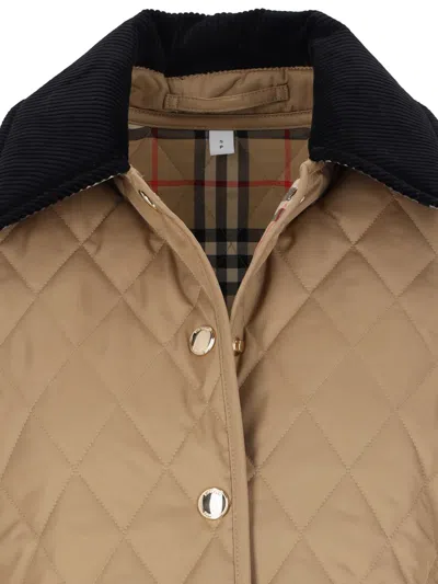 Shop Burberry Dranefeld Quilted Jacket In Camel