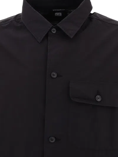 Shop C.p. Company Shirt With Pockets In Black