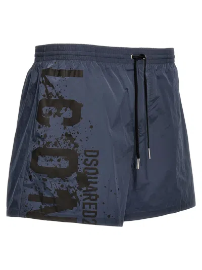 Shop Dsquared2 Midi Boxer Shorts In Blue
