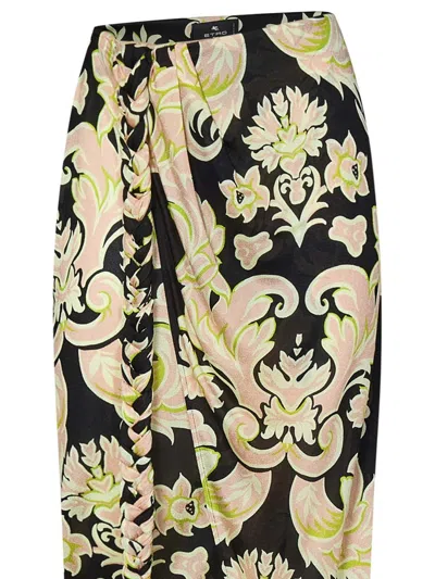Shop Etro "sarong" Skirt In Multicolour