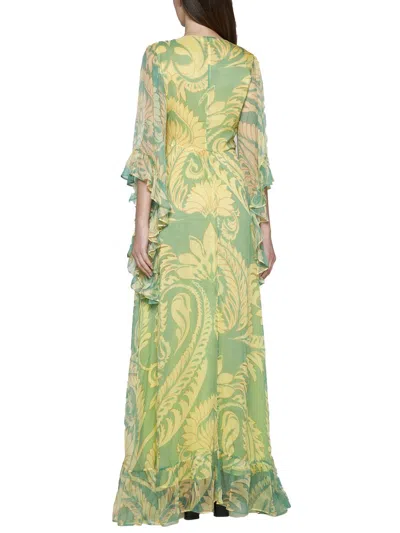 Shop Etro Dresses In Stampa F.do Verde