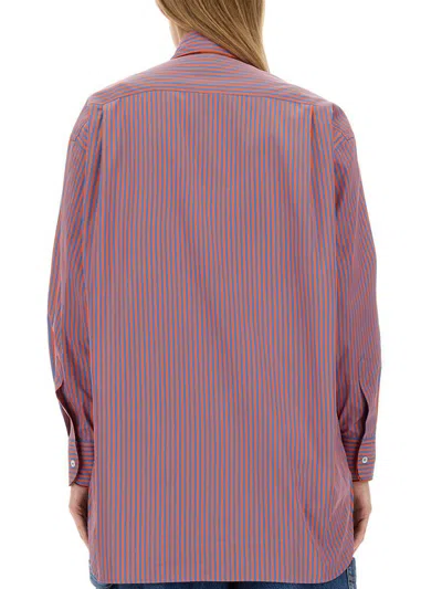 Shop Etro Striped Shirt In Bordeaux
