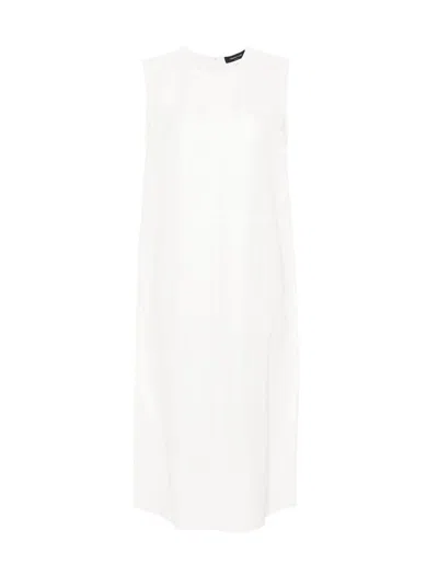 Shop Fabiana Filippi Linen Blend Midi Dress In White