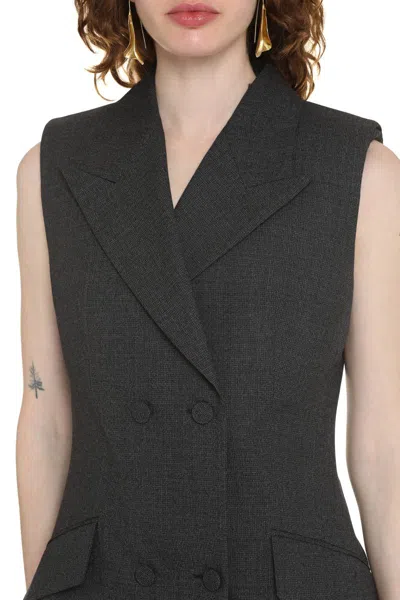 Shop Givenchy Double Breasted Blazer Dress In Grey