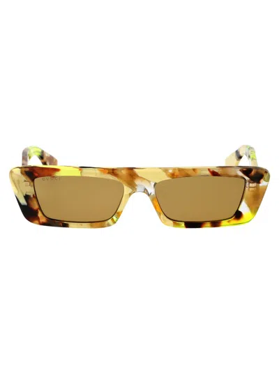 Shop Gucci Eyewear Sunglasses In 001 Yellow Yellow Brown