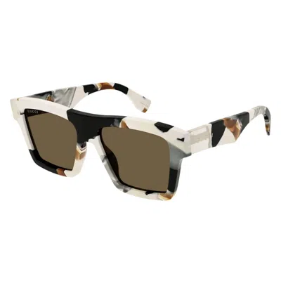 Shop Gucci Eyewear Sunglasses In 002 White White Brown