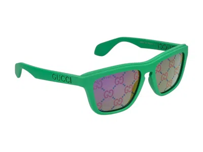 Shop Gucci Sunglasses In 004 Green Green Blue