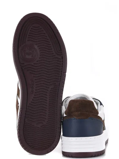 Shop Hogan "h630" Sneakers In Bianco/blu/moro