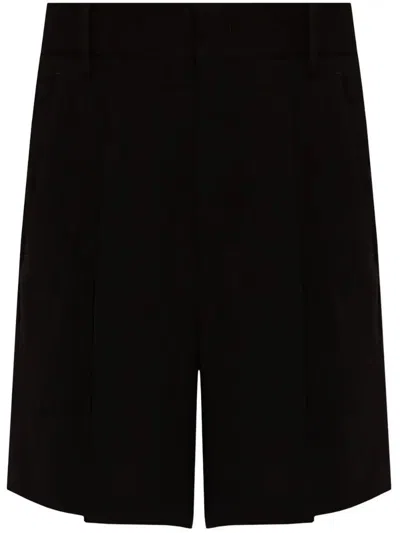Shop Isabel Marant Elna Pleated Crepe Shorts In Black