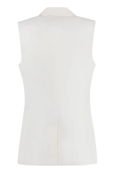 Shop Michael Kors Linen Blend Vest In White