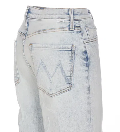Shop Mother Wide Leg Denim Jeans In Clear Blue