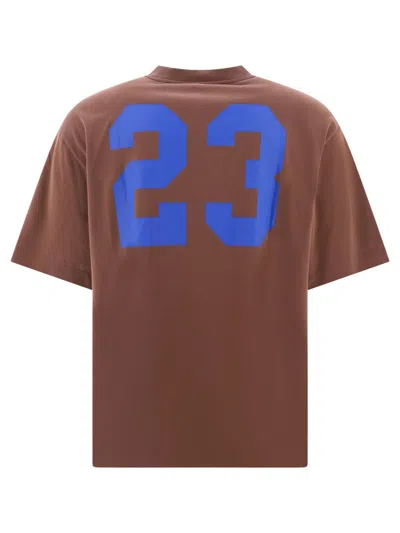 Shop Off-white "23 Varsity Skate" T-shirt In Brown