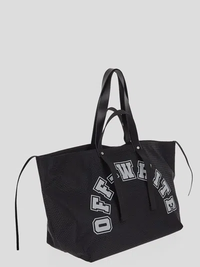 Shop Off-white Tote Bags In Black&white