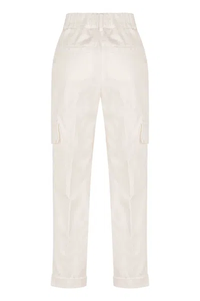 Shop Peserico Trousers In White