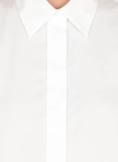 Shop Peserico Plain Cotton Poplin Shirt In White