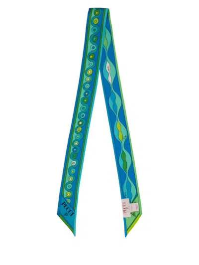 Shop Pucci Silk Scarf In Turchese Lime