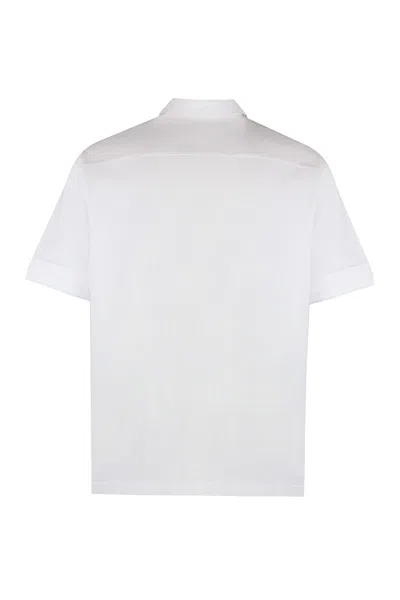 Shop Roberto Collina Short Sleeve Cotton Polo Shirt In White