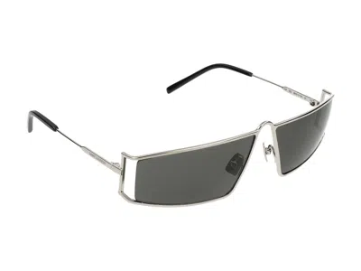 Saint Laurent Sl 606 Rectangle-frame Sunglasses In Silver
